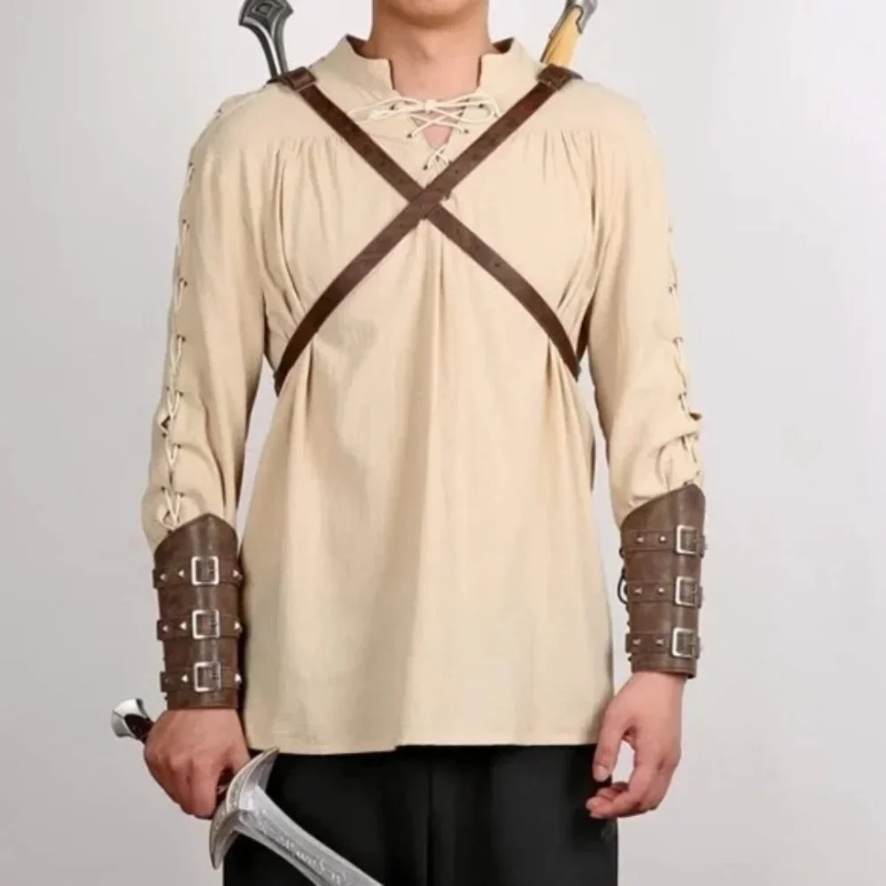 Medieval Viking Totem Sword Frog Adjustable Leather Double Sword Strap Backpack